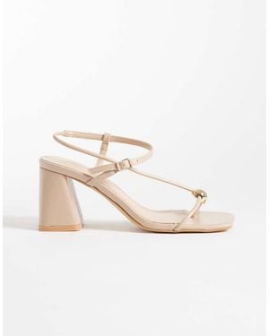 Glamorous Sandalen Met Blokhak En Metalen Detail - Wit