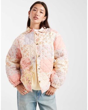Miss Selfridge Floral Patchwork Quilted Jacket - Natural