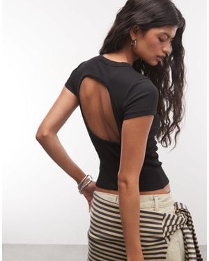 Collusion Fitted Backless S/S Top - Black
