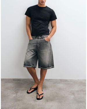 Cheap Monday Bermuda effet usé - délavé - Bleu