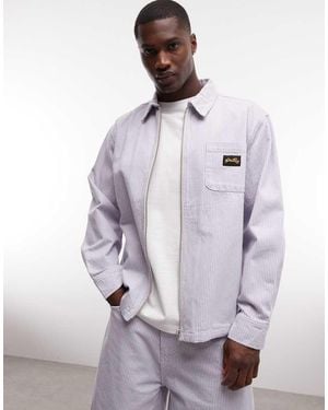 Stan Ray Zip Up Hickory Stripe Jacket - Purple