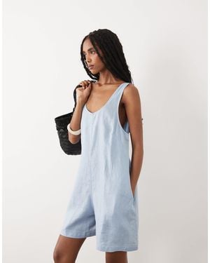 ARKET Pure Linen Beach Playsuit - White
