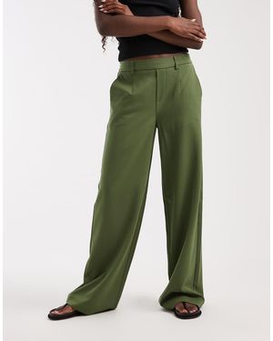 Object Broek Met Wijde Pijpen En Bronzen Groene Kleur