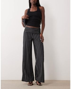 Gina Tricot Gestreepte Jersey Broek Met Wijde Pijpen - Meerkleurig