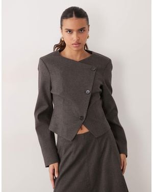 ASOS Tailored Shrunken Wrap Blazer - Gray