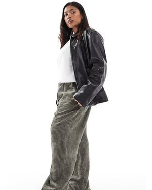 ASOS Asos Design Curve Corduroy Pull On Trousers - Green