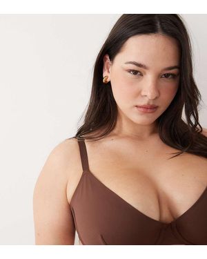 ASOS Asos Design Curve Carla Smoothing Underwire Bra - Brown