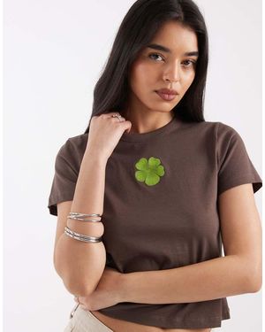 JJXX Large Flower Print Baby Tee - Brown