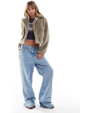 Brave Soul Manteau court en fausse fourrure - taupe - Bleu