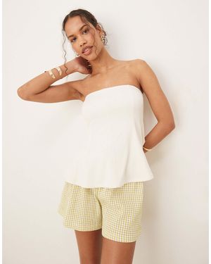 Abercrombie & Fitch Peplum Tube Top - Natural
