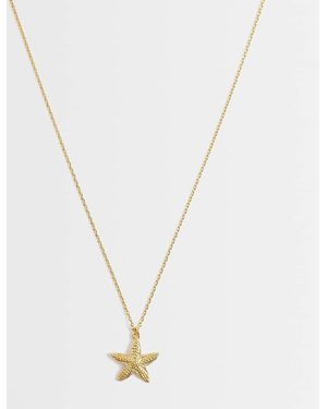 Orelia Collana Con Stella Marina Zigrinata Placcata 18 Carati - Metallizzato