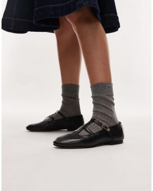 Tommy Hilfiger Leather Ballerina Shoes - Black