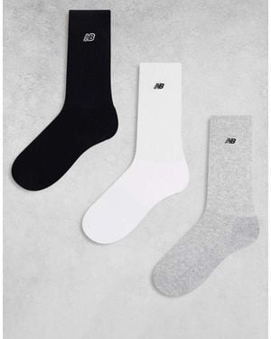 New Balance Embroidered Logo Crew Socks 3 Pack - White