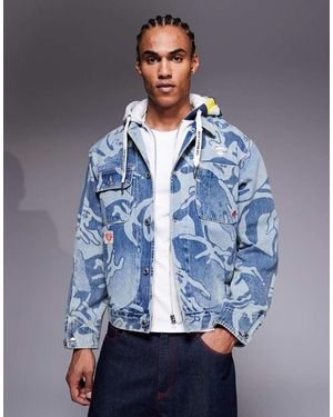 Aape By A Bathing Ape Aape By A Bathing Ape Denim Trucker Jacket - Blue