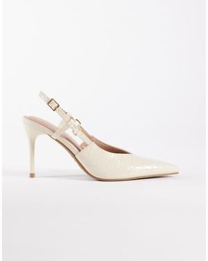 New Look Cutout Slingback Heeled Shoes - White