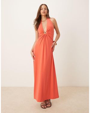Forever New Halter Plunge Midaxi Dress - Pink