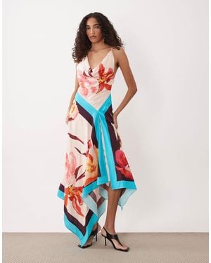 ASOS Asos Design Tall Deep Cowl Asymmetric Open Back Maxi Dress - White