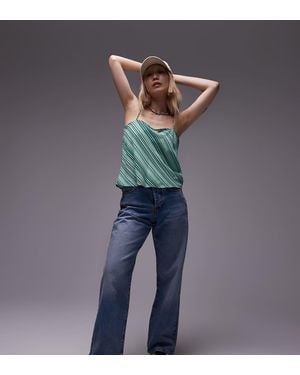 Topshop Unique Jeans Met Halfhoge Taille En Rechte Losse Pasvorm - Blauw