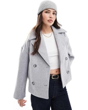 Stradivarius Button Down Wool Look Jacket - White