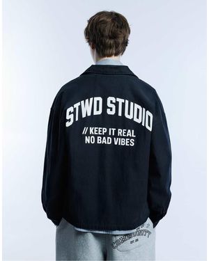 Pull&Bear Stwd Overshirt - Blue