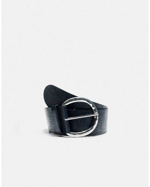 Stradivarius Breiter gürtel mit runder schnalle - Blau