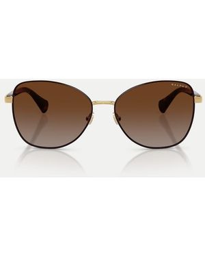 Ralph Butterfly Sunglasses With Polarised Lens - Brown