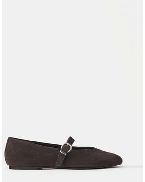 Pull&Bear Leren Ballerina's - Wit