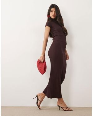 4th & Reckless Knitted Ribbed Maxi Skirt - White