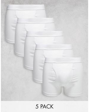 Weekday Johnny 5 Pack Boxer Set - White