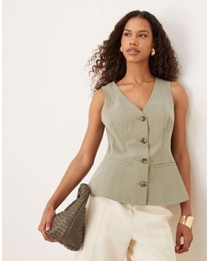 ASOS Peplum Vest - Natural