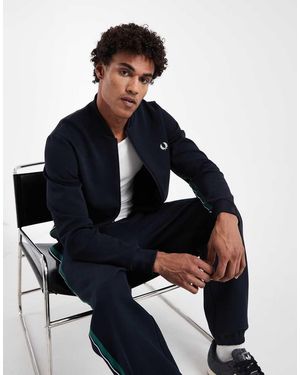 Fred Perry Tainingsjack Met Gestreepte Bies - Blauw