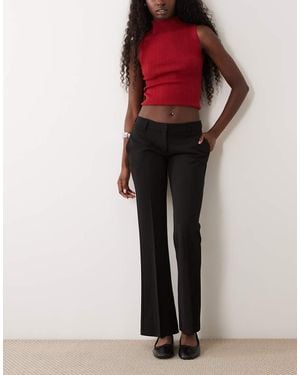 Gina Tricot Low Waist Straight Leg Jersey Trousers - Pink