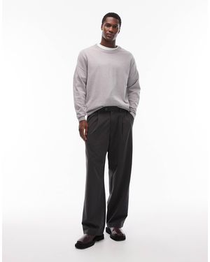 Jack & Jones Tailored Pants With Front Pleat - Black