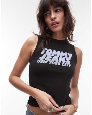 Tommy Hilfiger Bubble Logo Tank Top - Black