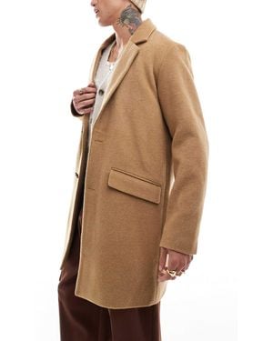 Jack & Jones Wool Blend Overcoat - Natural