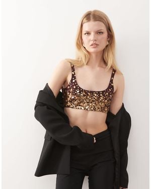 Miss Selfridge Premium Embellished Bralette - Purple