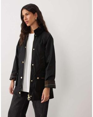 Barbour Beadnell Long Wax Jacket - Black