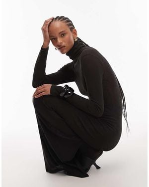 ASOS Maxi Roll Neck Dress - Black