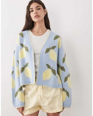 Miss Selfridge Edge To Edge Cardigan - Blue