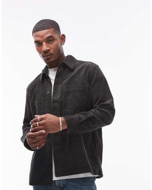 ARKET Cord Overshirt With Front Patch Pockets - Black