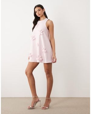 Y.A.S 3d Floral Applique Mini Shift Dress - Pink