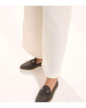 Yours Clothing Faux Suede Snaffle Loafers - Natural
