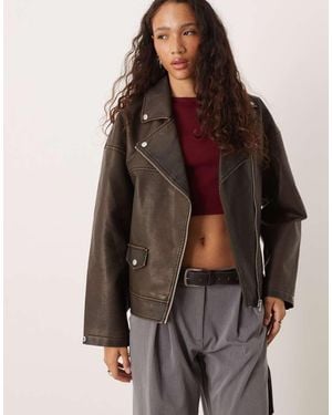 JJXX Faux Leather Biker Jacket - Black