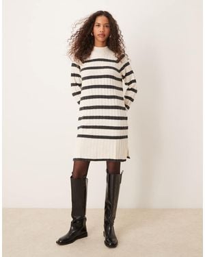 Jdy High Neck Knitted Dress - Natural