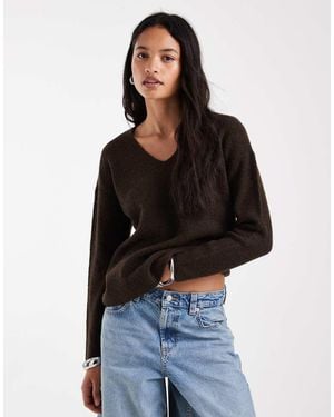 ONLY Maglione Morbido Con Scollo A V - Nero