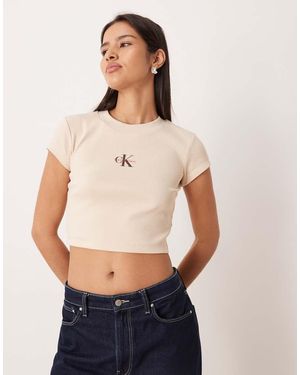 Calvin Klein Monogram Logo Baby Tee - Blue