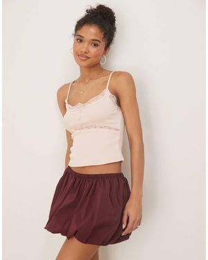ASOS Canottiera A Coste Con Bottoni E Dettagli - Rosso