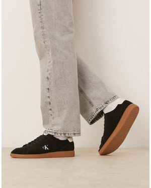 Calvin Klein Canvas Cupsole Trainers With Gum Sole - Natural