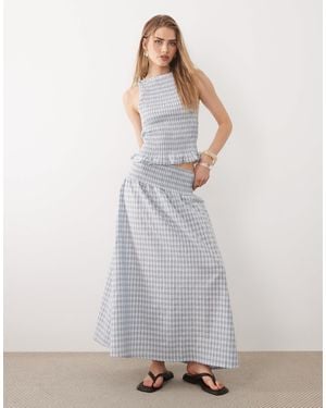ASOS Shirred Waist Maxi Skirt - Grey