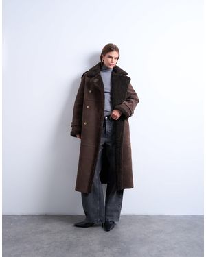 TOPSHOP – longline-pilotenjacke - Weiß